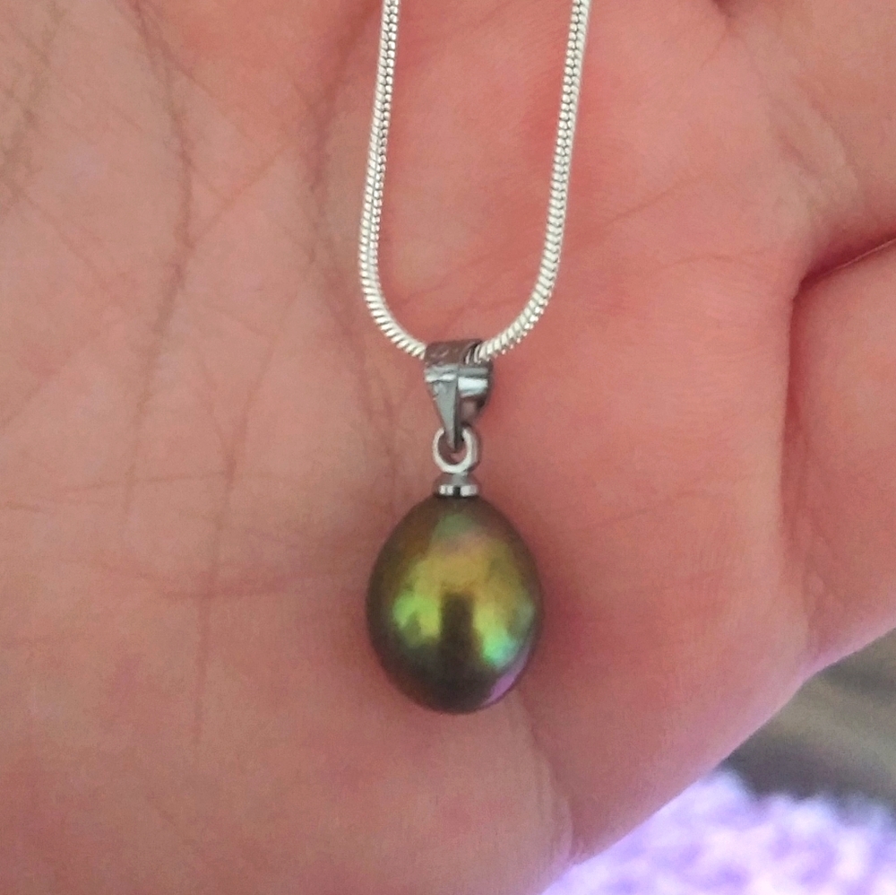 Natural Rainbow 13mm Baroque Pearl Necklace